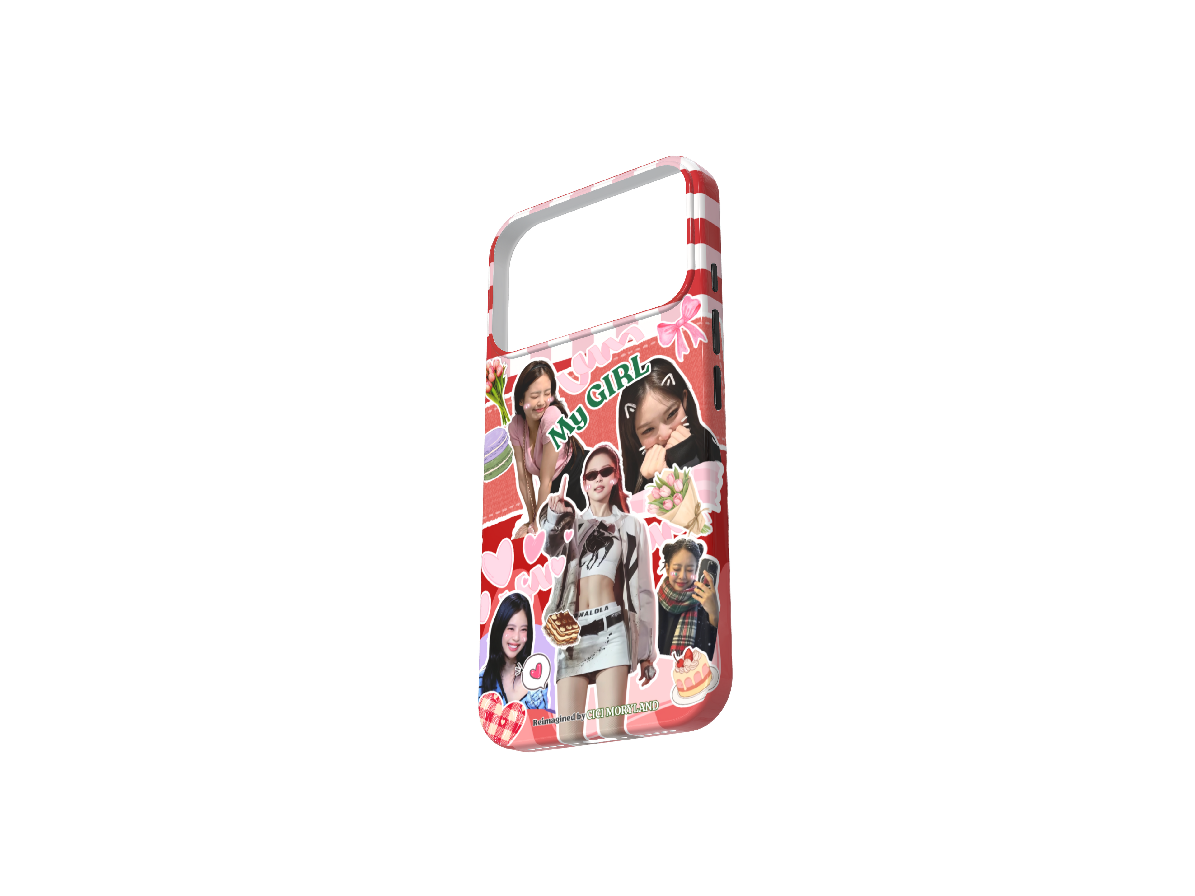 💖 Valentine’s Red Custom Phone Case — Love & Memory Collage | Personalized with 5 Photos | Tough / Slim Case