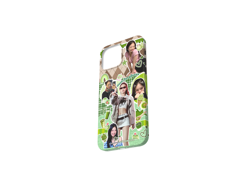🍵 Green Matcha Custom Phone Case – Personalized with Up to 5 Photos | Tough / Slim Case