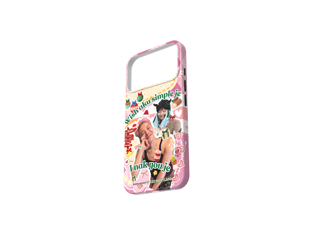 🎄💗 X’mas Pink · Sweet Moments Wrapped in Love – Personalized with Up to 2 Photos | Tough / Slim Case