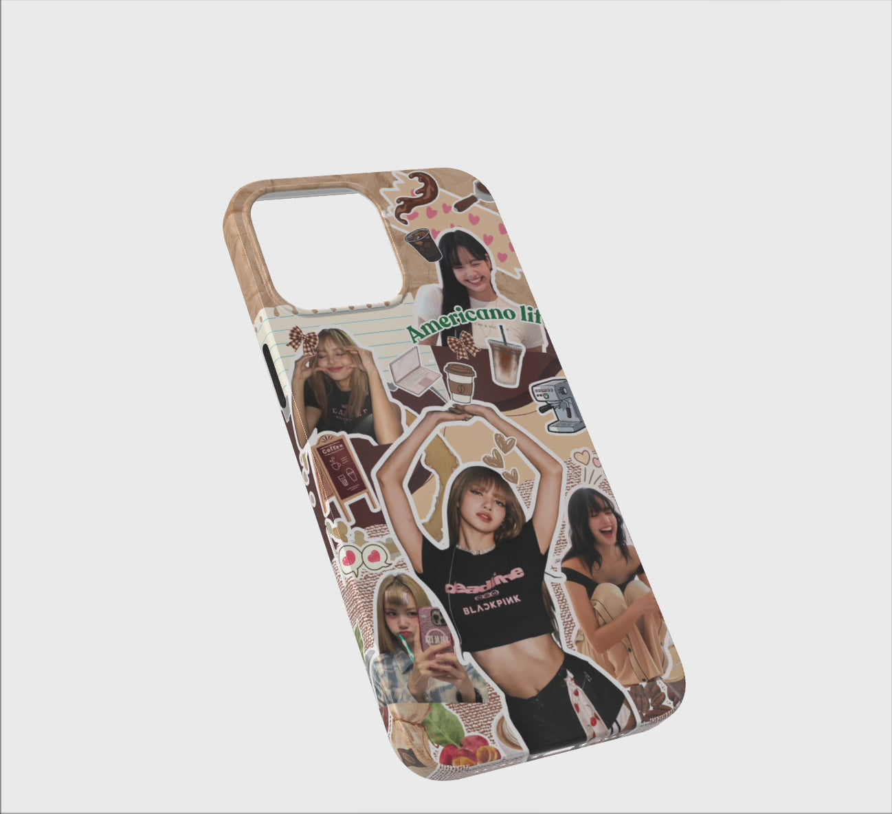 ☕🤎Americano Life · Everyday Mood, Strong Identity – Personalized with Up to 5 Photos | Tough / Slim Case