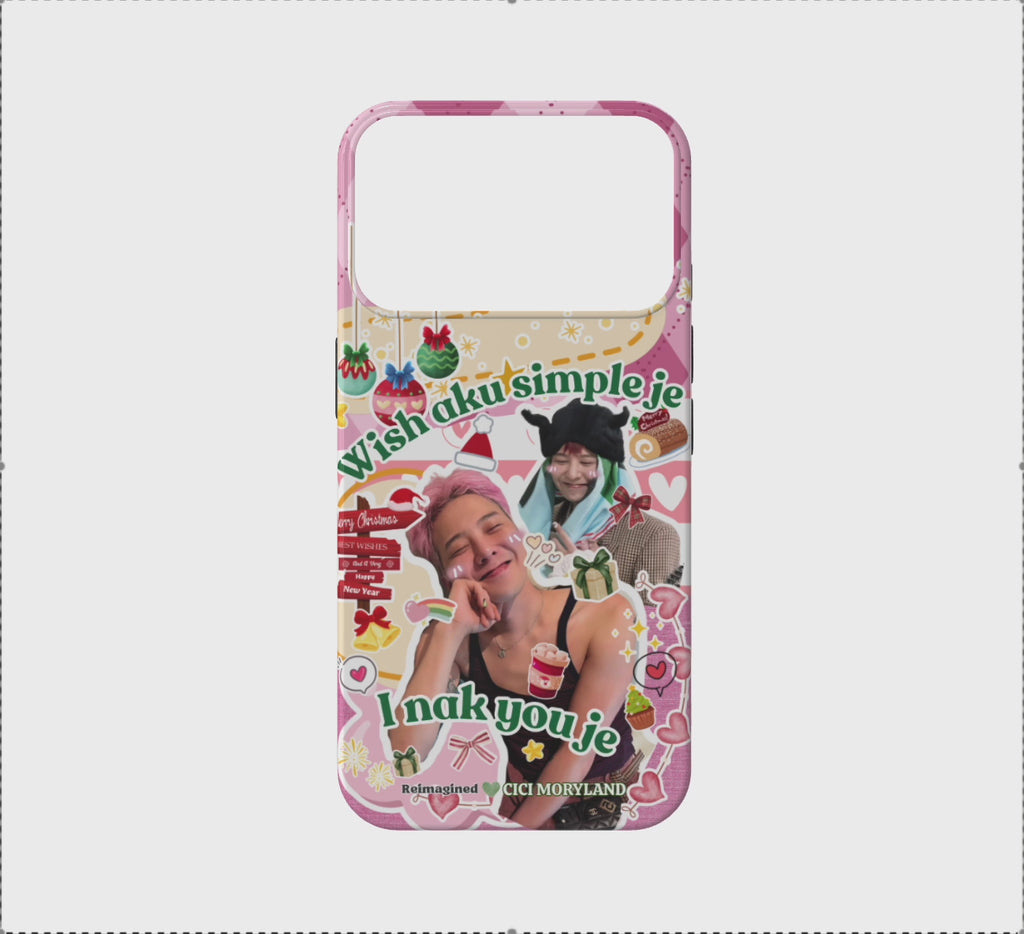 🎄💗 X’mas Pink · Sweet Moments Wrapped in Love – Personalized with Up to 2 Photos | Tough / Slim Case