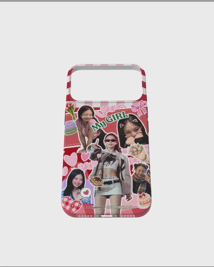 💖 Valentine’s Red Custom Phone Case — Love & Memory Collage | Personalized with 5 Photos | Tough / Slim Case